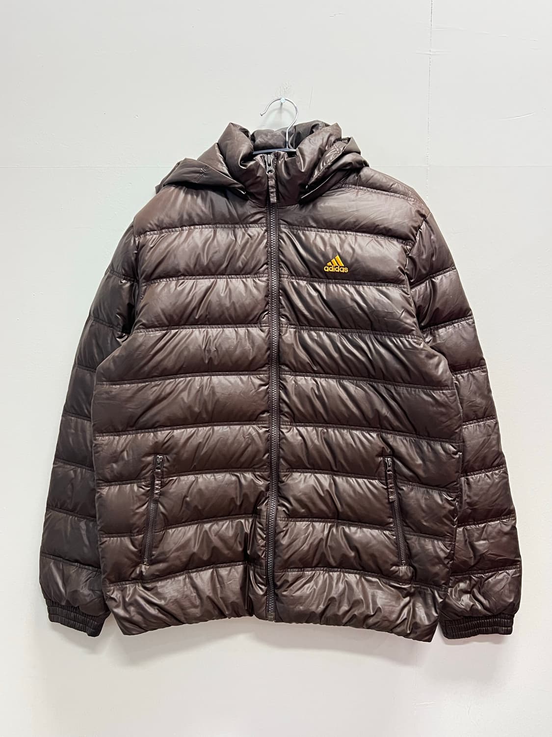 아디다스 올드스쿨 경량 구스다운 패딩 후드 자켓 브라운  상품이미지2