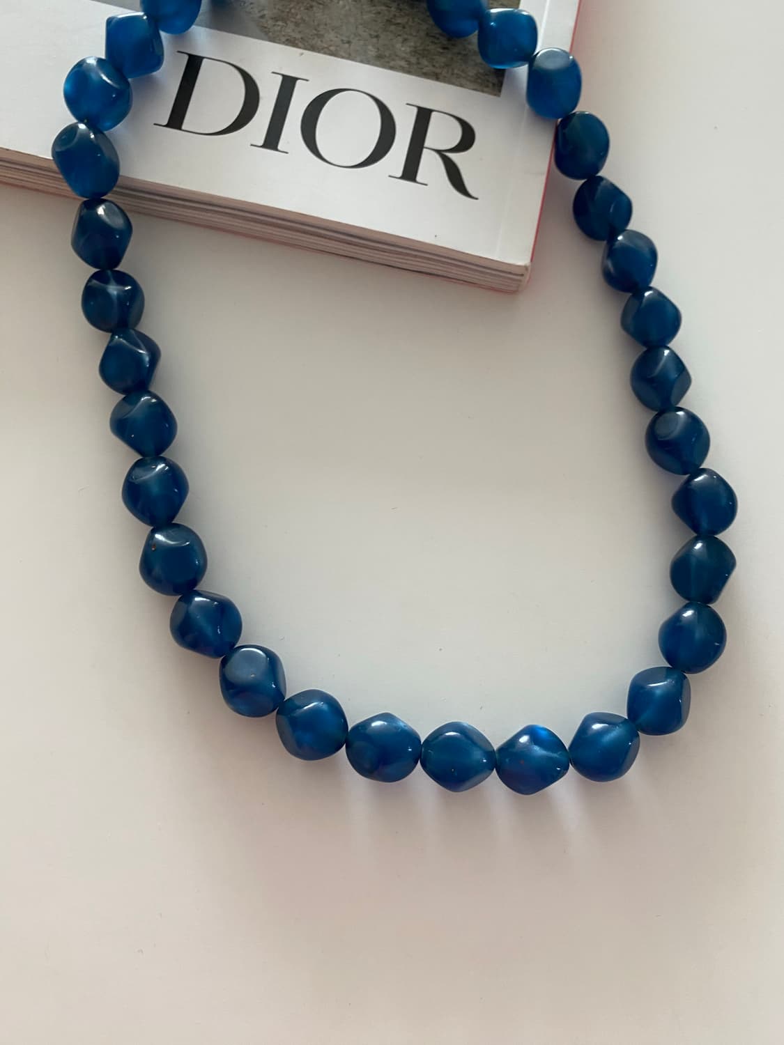 일본수입 블루 컬러 비즈 목걸이 상품이미지2