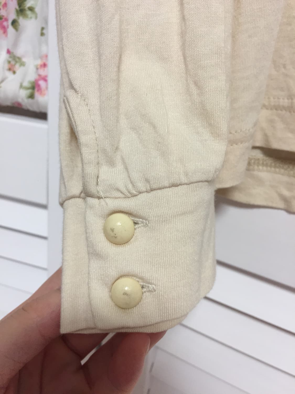 빈티지 아이보리 목폴라 슬리브 상품이미지4