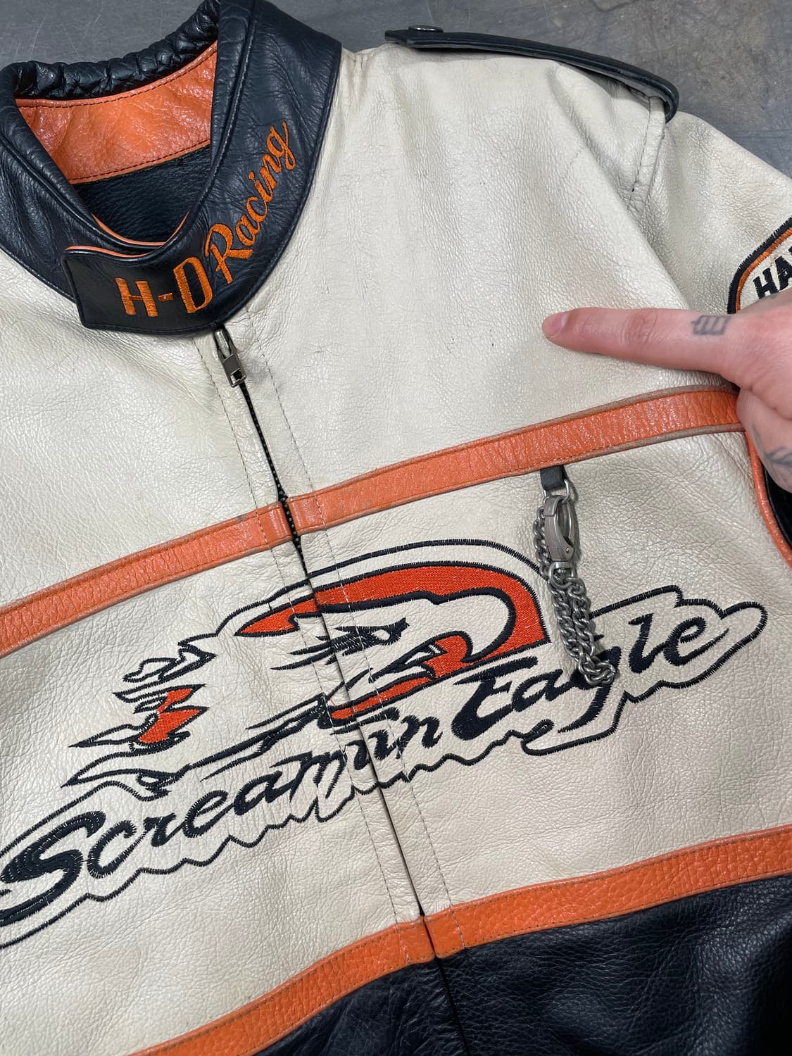 할리 데이비슨 이글 레더 바이커 자켓 상품이미지2