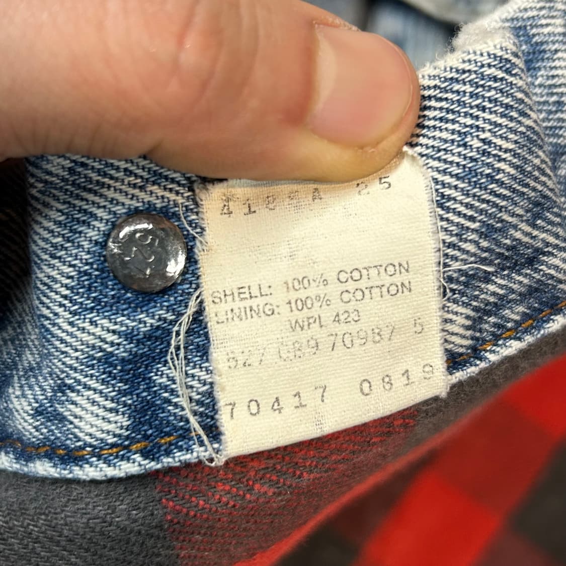 L) 리바이스 90s USA 플란넬 라이너 데님 트러커 자켓 상품이미지8
