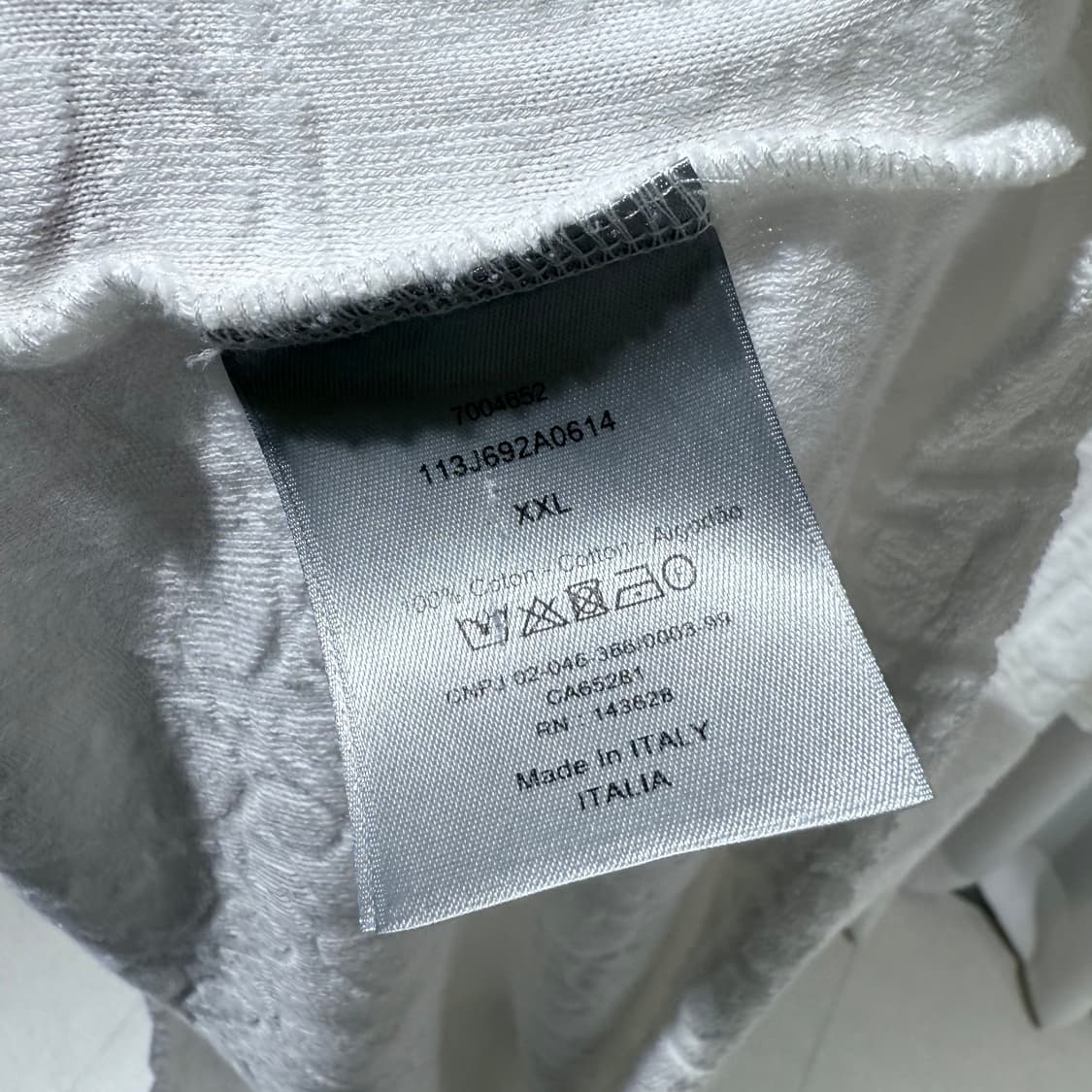 2XL / 디올 오블리크 테리 반팔티셔츠 화이트  상품이미지5