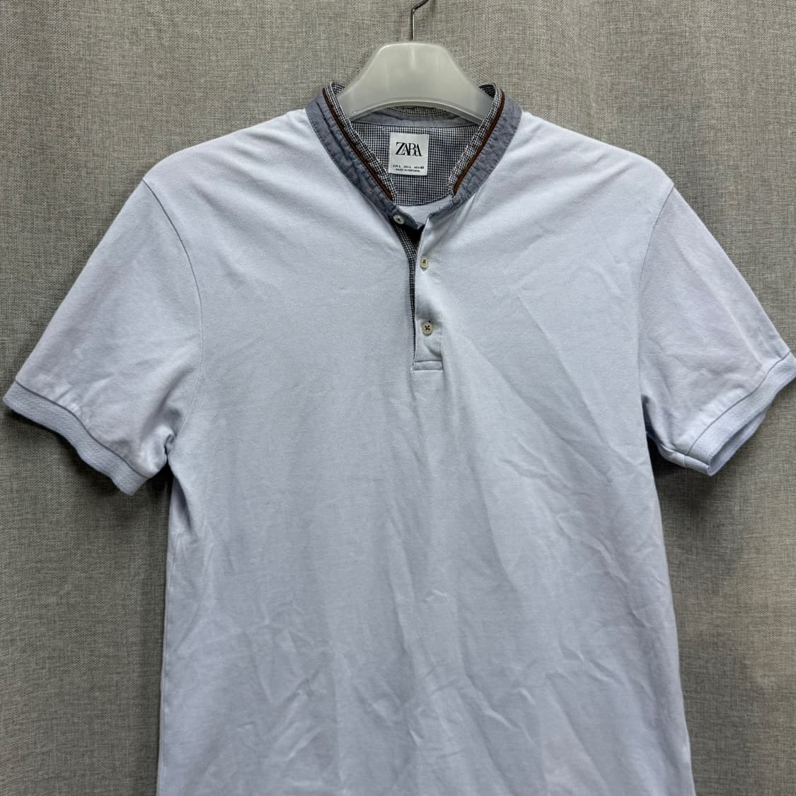 [L] 자라 zara 남성 헨리넥 코튼 반팔티 상품이미지3