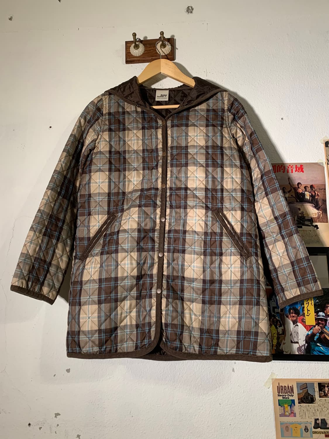 레이빔즈 체크 퀼팅자켓 상품이미지1