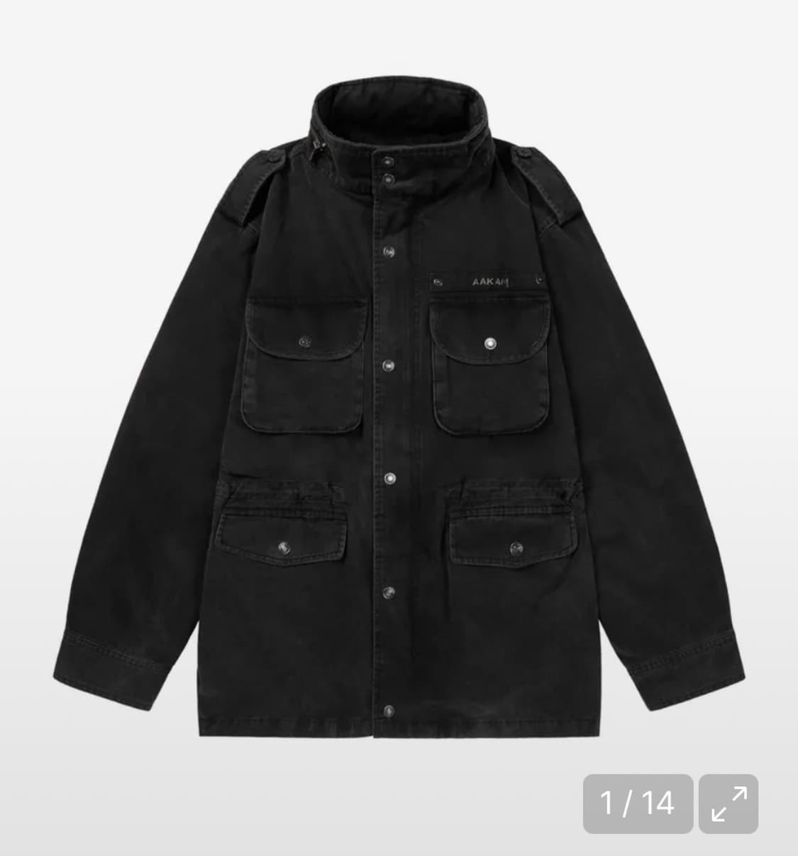 [구해요] aakam 아캄 워시드 필드자켓 야상 차콜 상품이미지1