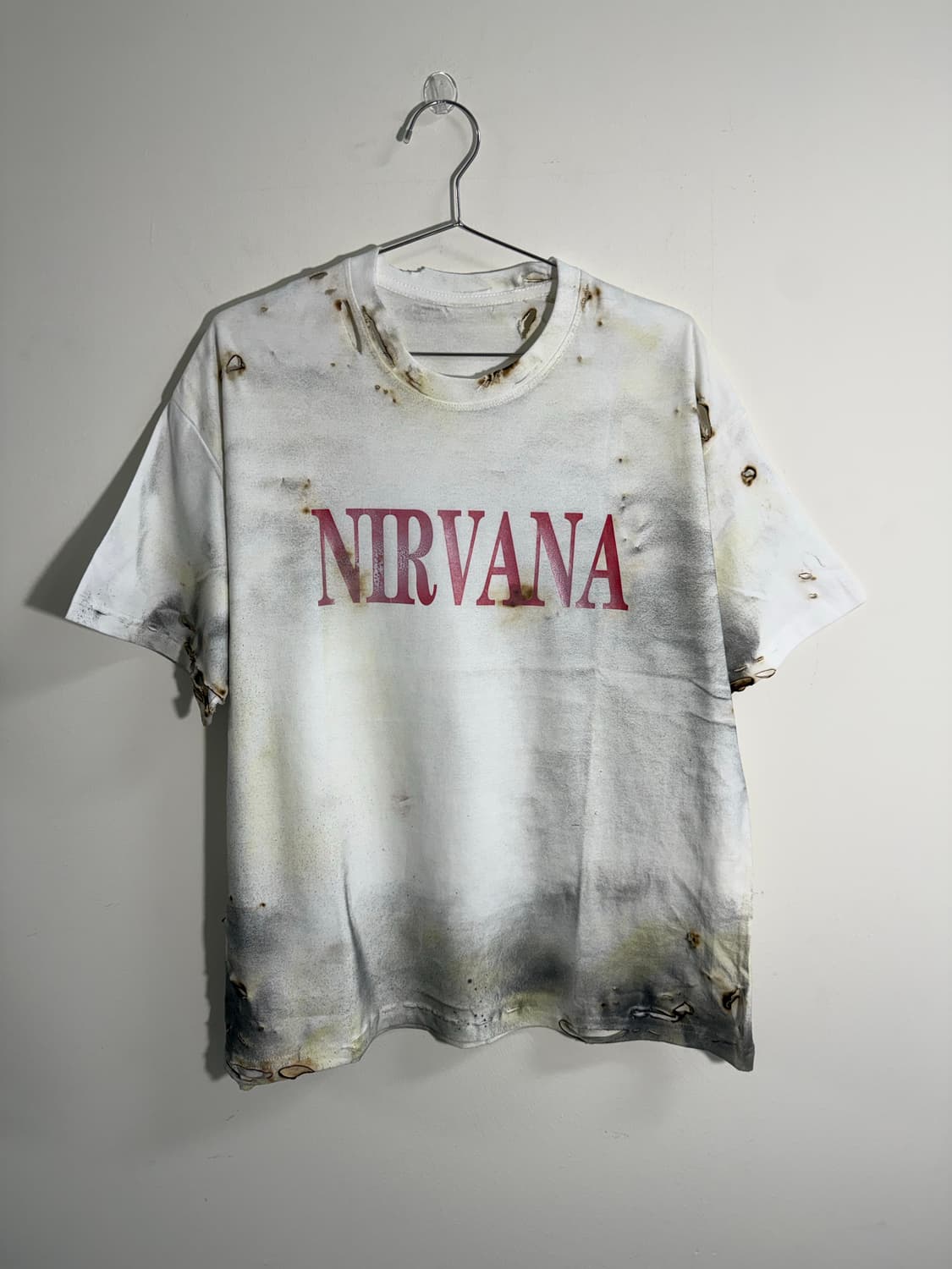 빈티지 너바나 레터링 프린팅 데미지 반팔  상품이미지2