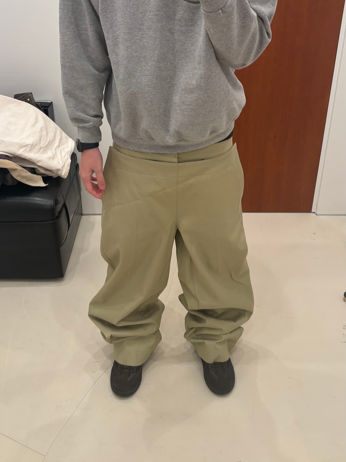 BOTTEGA VENETA Beige Layered Trousers 상품이미지1
