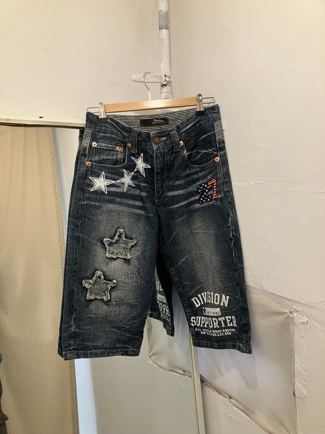 핸드메이드 패치워크 데님 쇼츠 28 상품이미지1