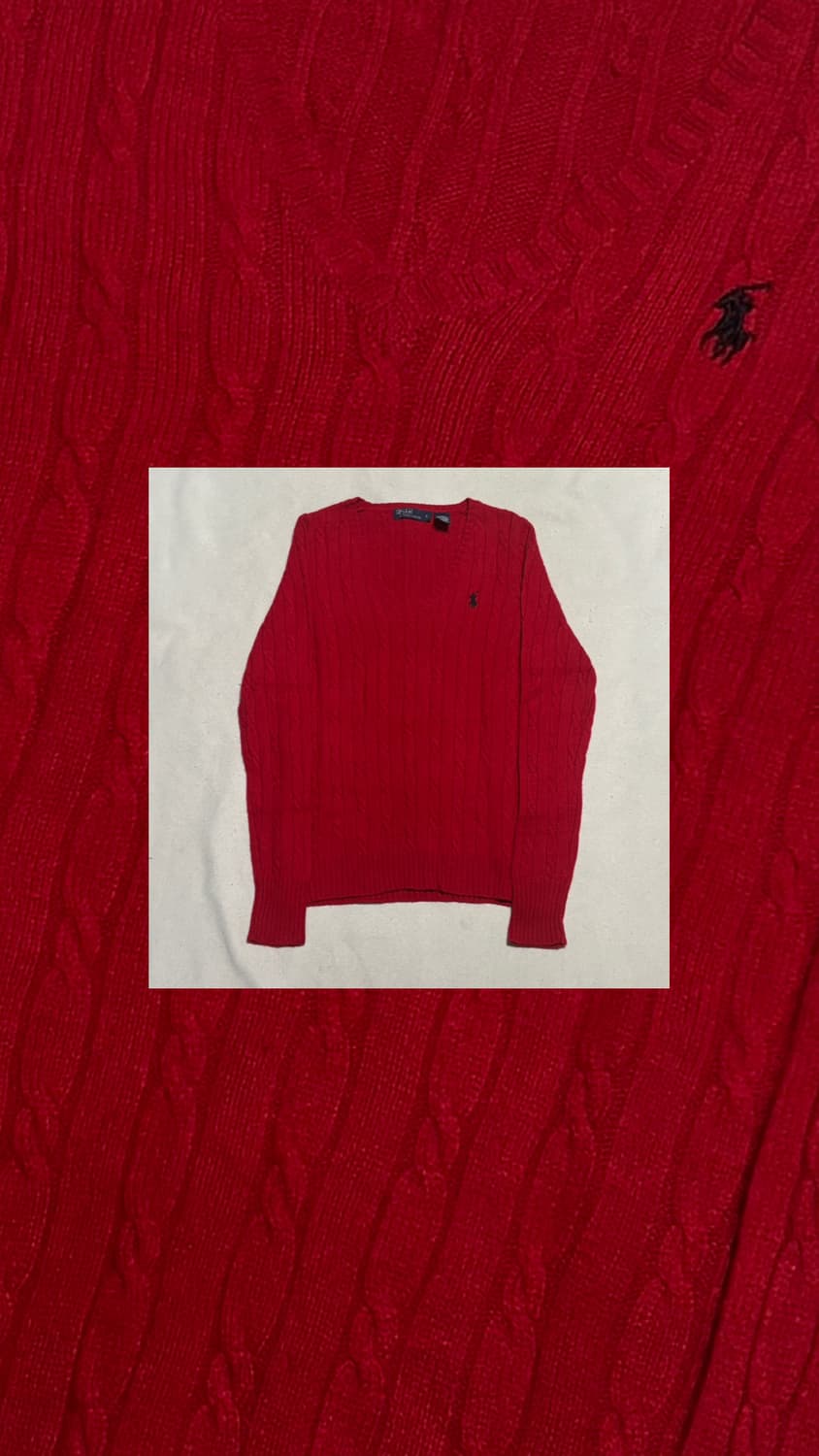 🎄폴로랄프로렌 레드 꽈배기 니트🎄 상품이미지1