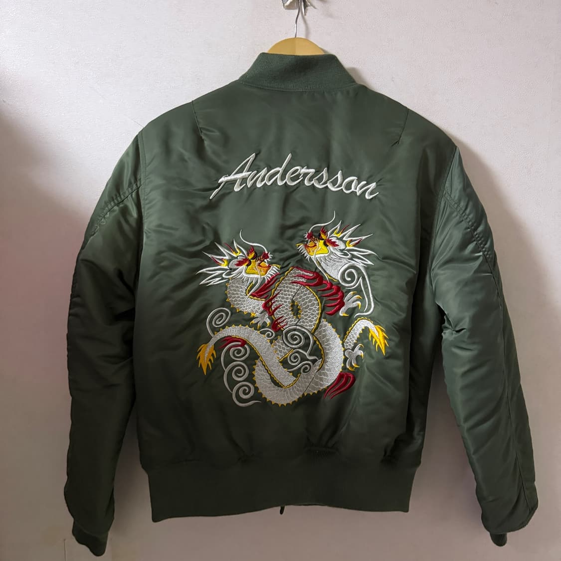 앤더슨벨X쇼트 MA-1 자켓 카키 L (95-슬림 100) 상품이미지6