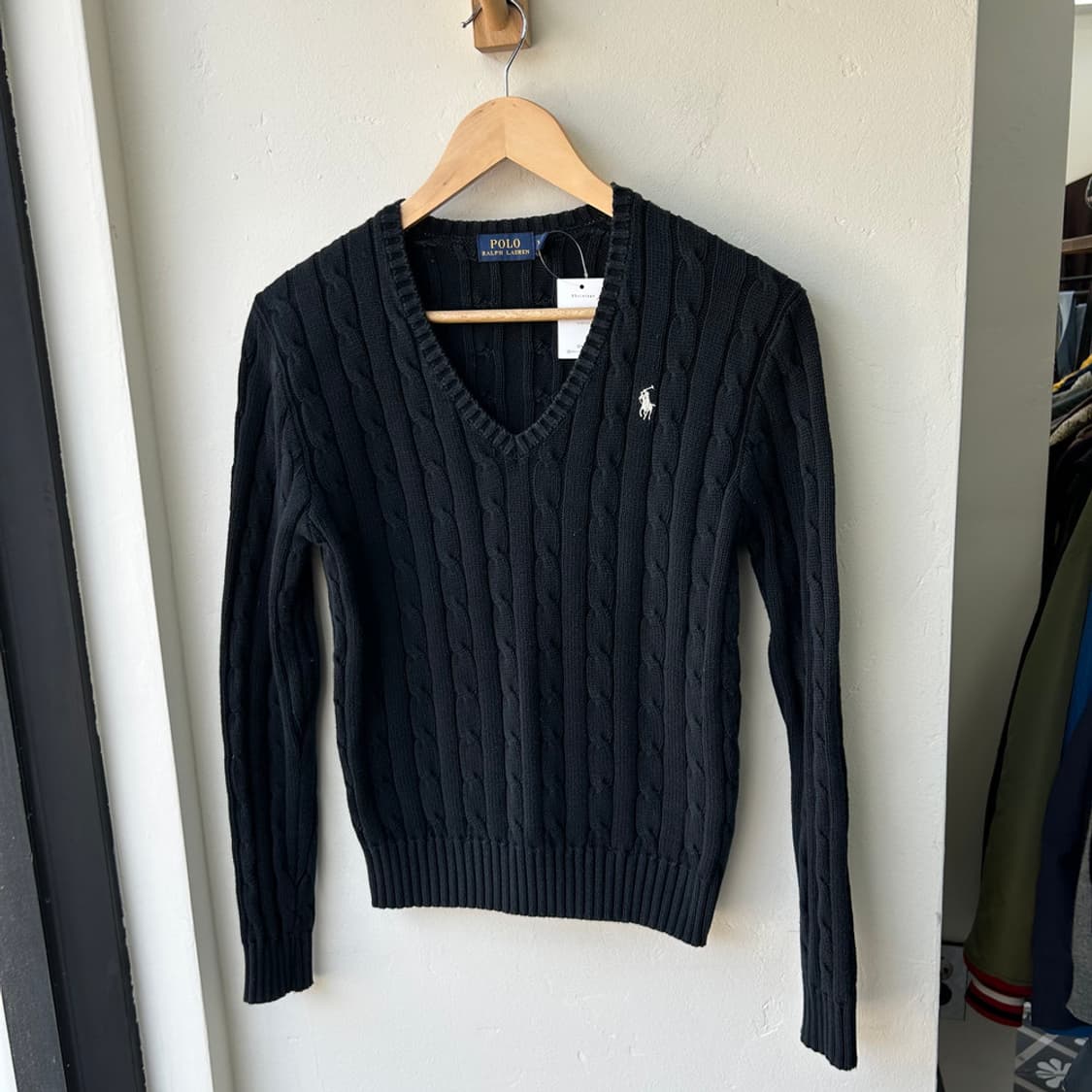 16797 - 폴로 랄프로렌 블랙 케이블 브이넥 니트 상품이미지2