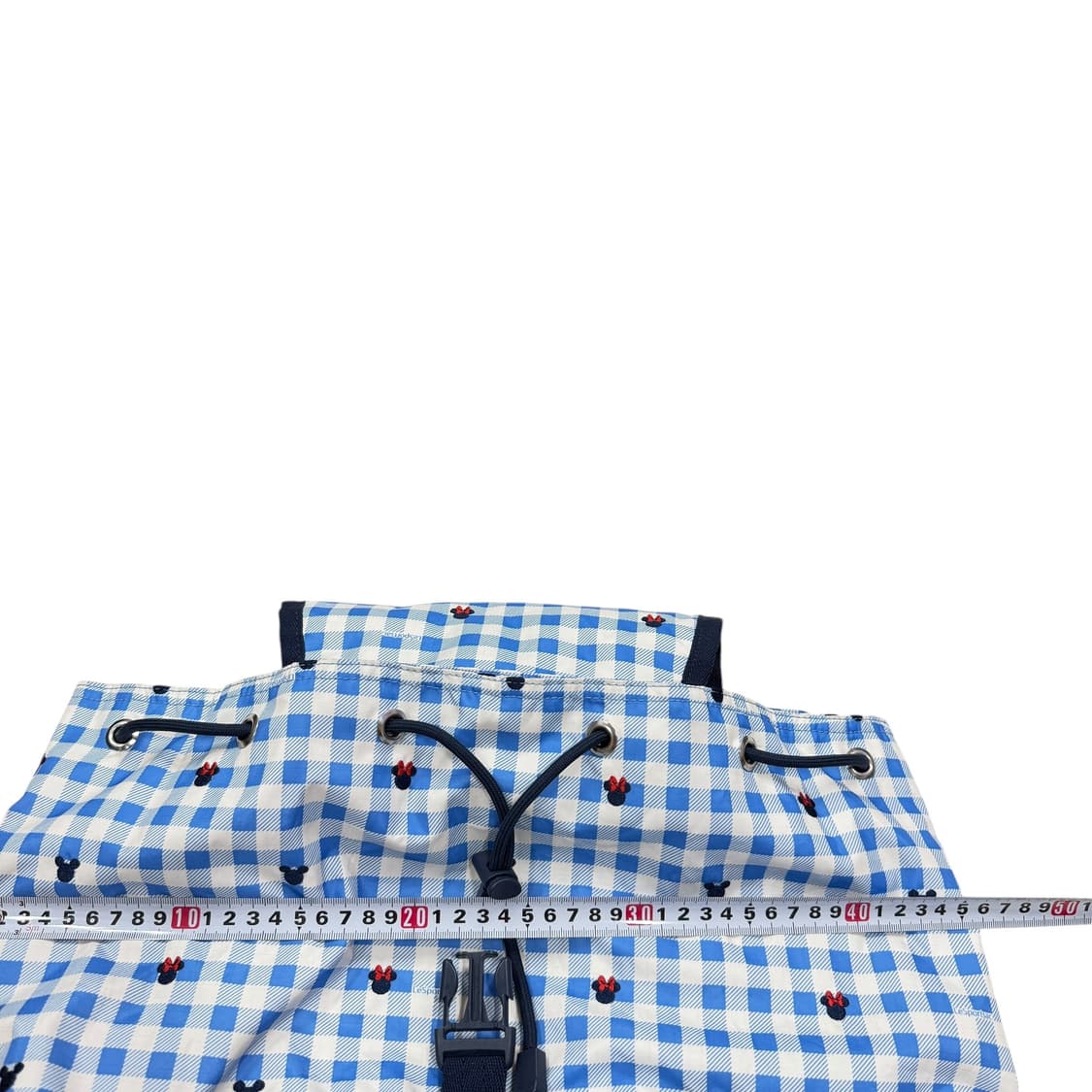 레스포삭 모리걸 미키 체크 패턴 복조리 포켓 백팩 가방 블루 상품이미지8