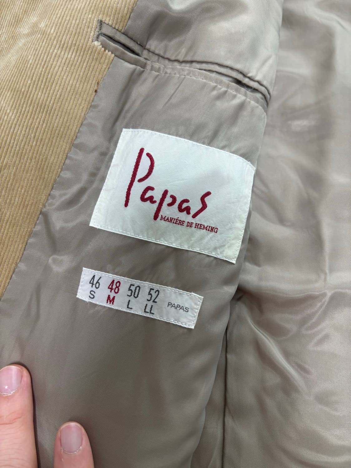 일제 PAPAS 코듀로이 블레이저 사이즈 100-105 상품이미지5