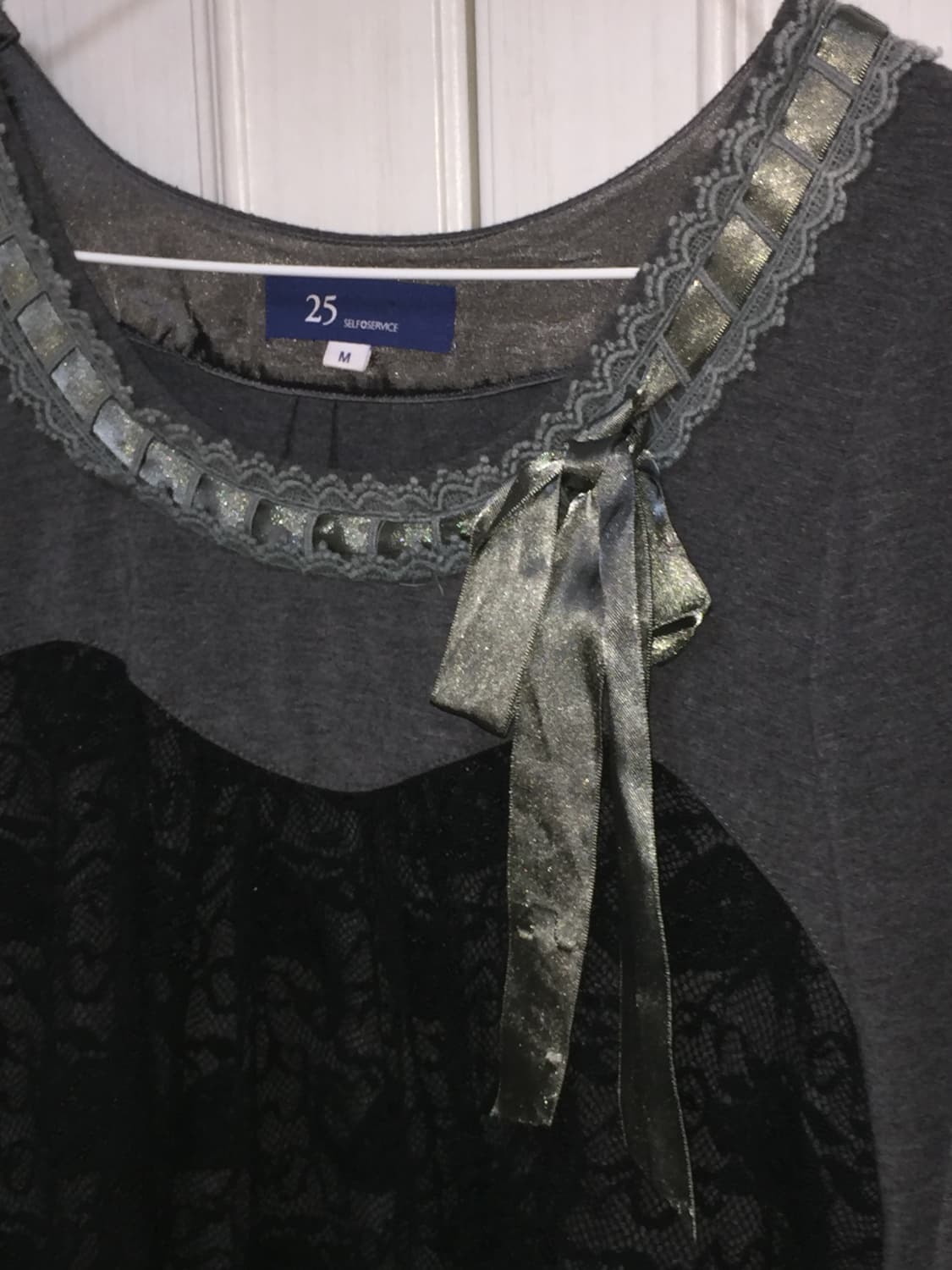 일본 빈티지 레이스 블라우스 미디 슬리브 상품이미지5