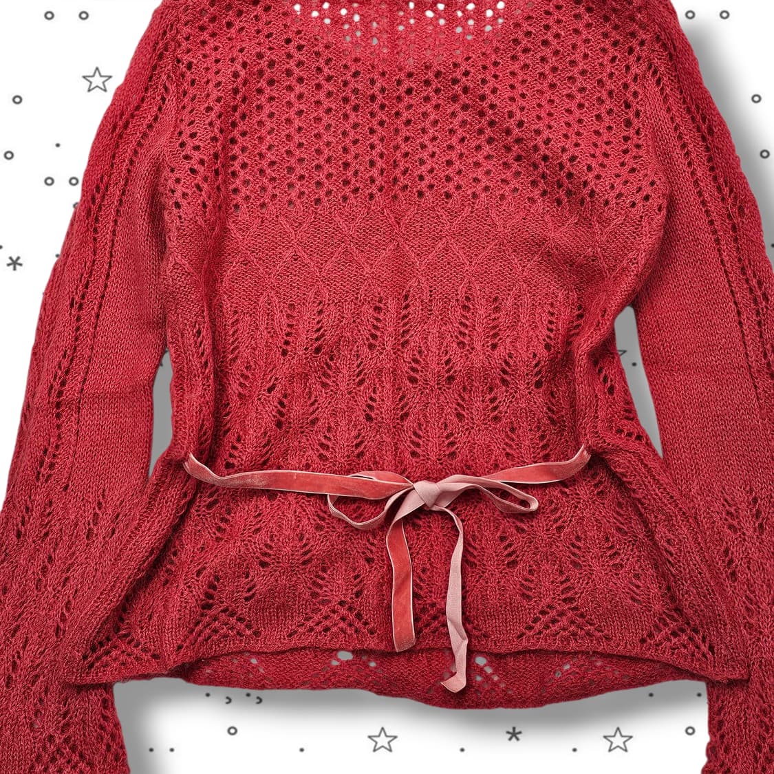 90 TBJ JEANS 벨벳 리본 울 니트 상품이미지8