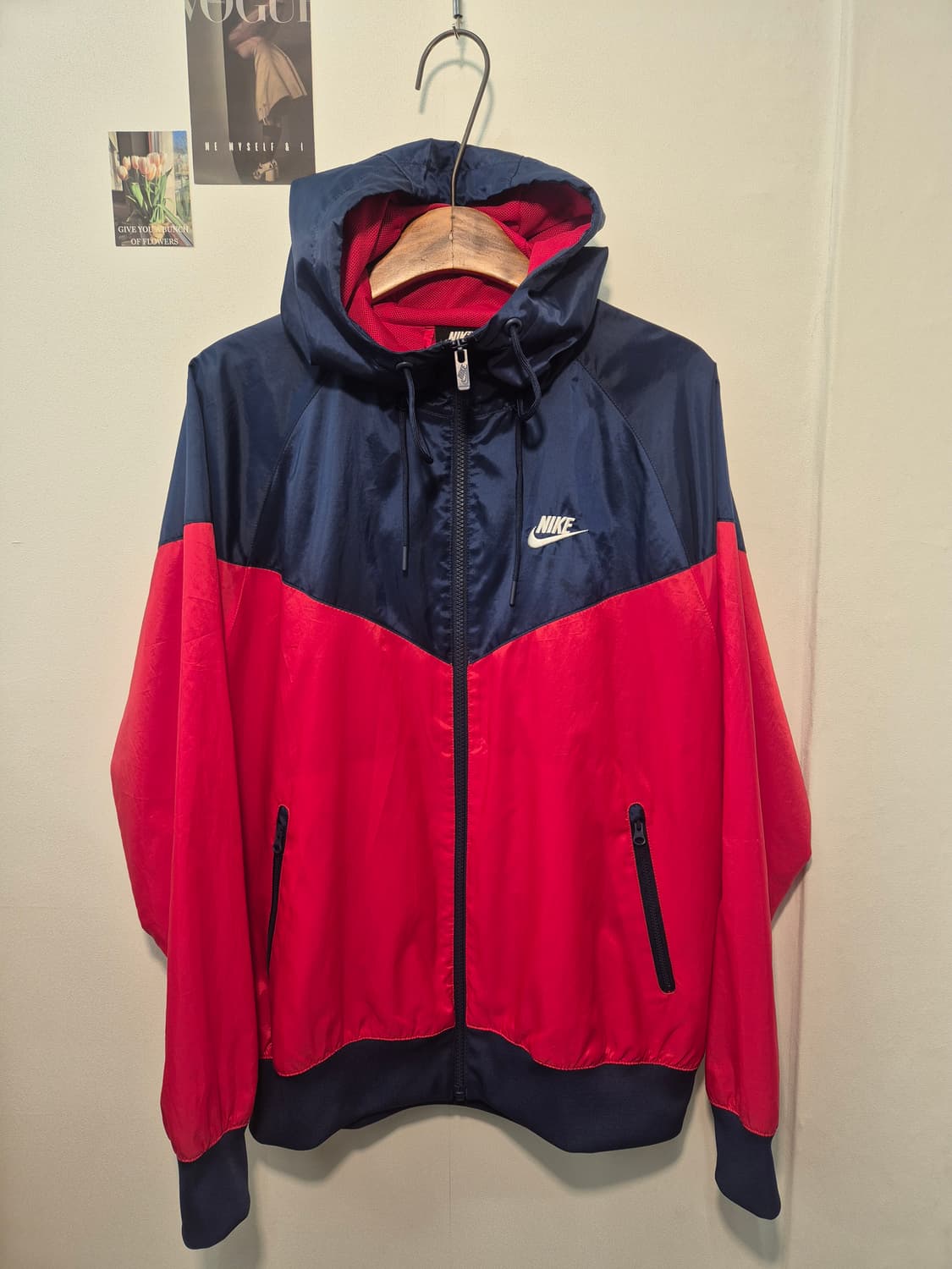 나이키 윈드러너 바람막이 M 레드/네이비
 상품이미지1