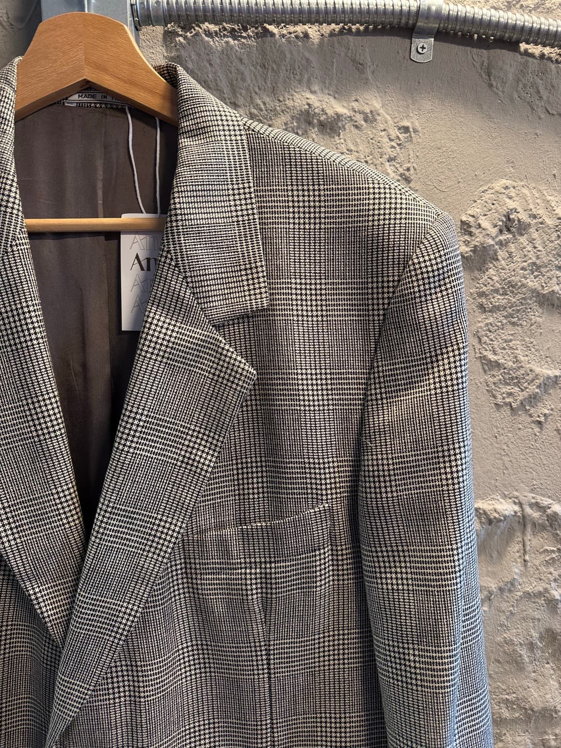 루이지 카르디니 실크 울 글렌체크 블레이저 블랙 50 상품이미지3