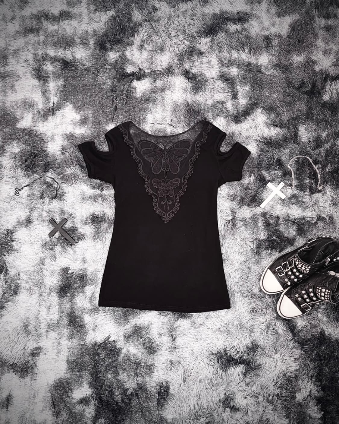 Gothic mandala cubic back lace sleeve 상품이미지2