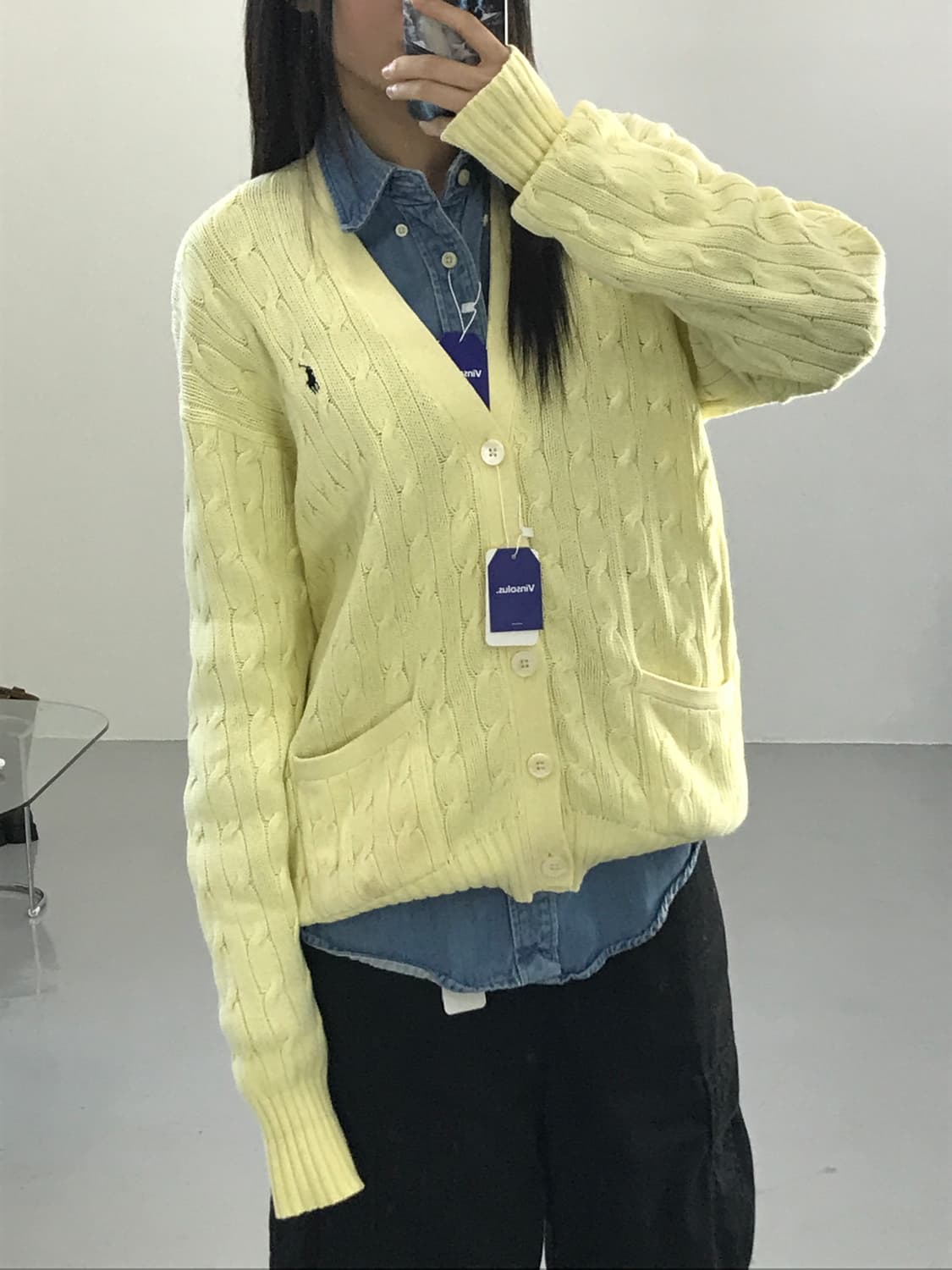  폴로랄프로렌 옐로우 니트가디건 상품이미지3
