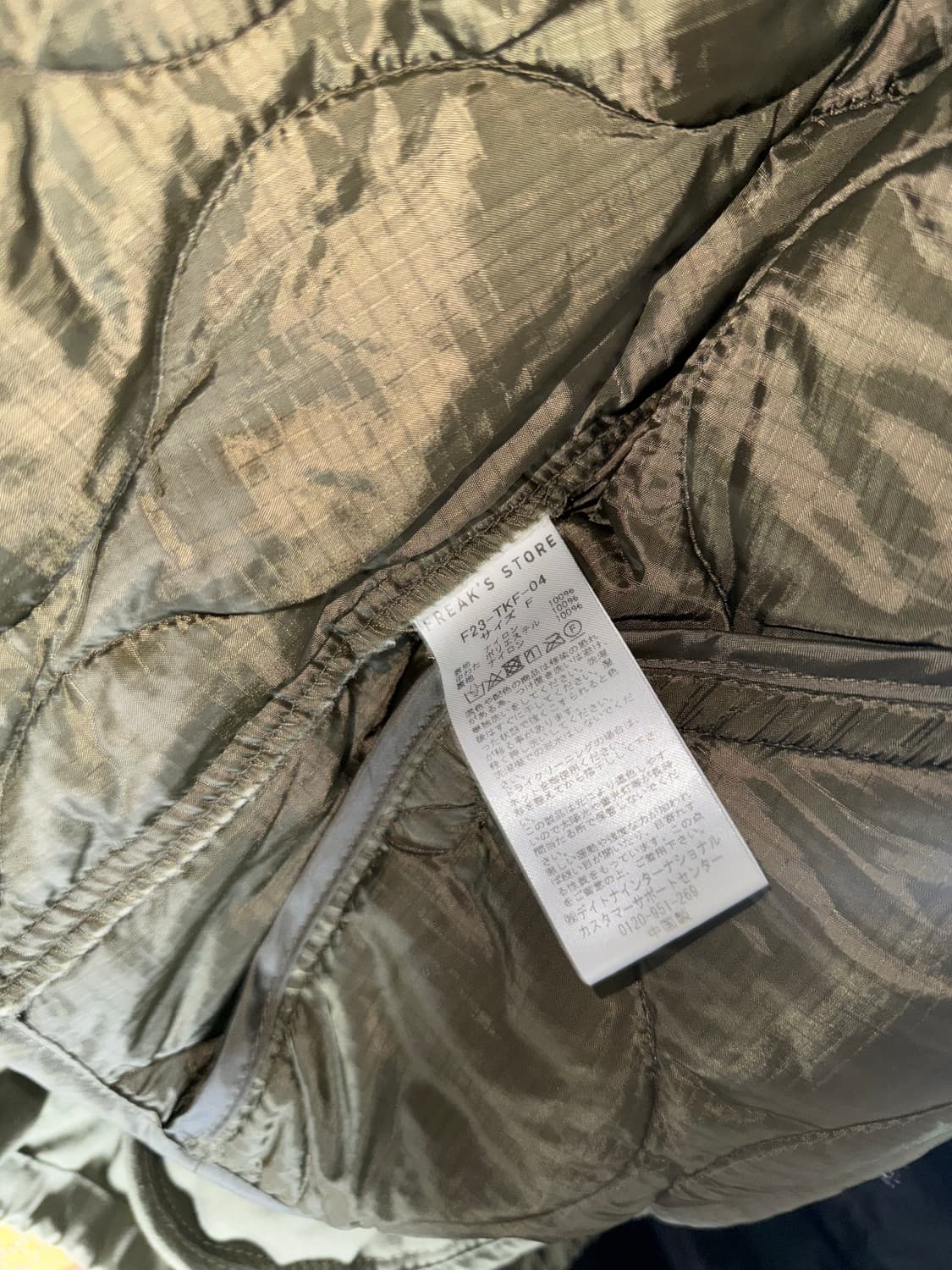 프릭스 스토어 숏 m65 외피,내피 완제품 올리브 그린 판매 상품이미지8