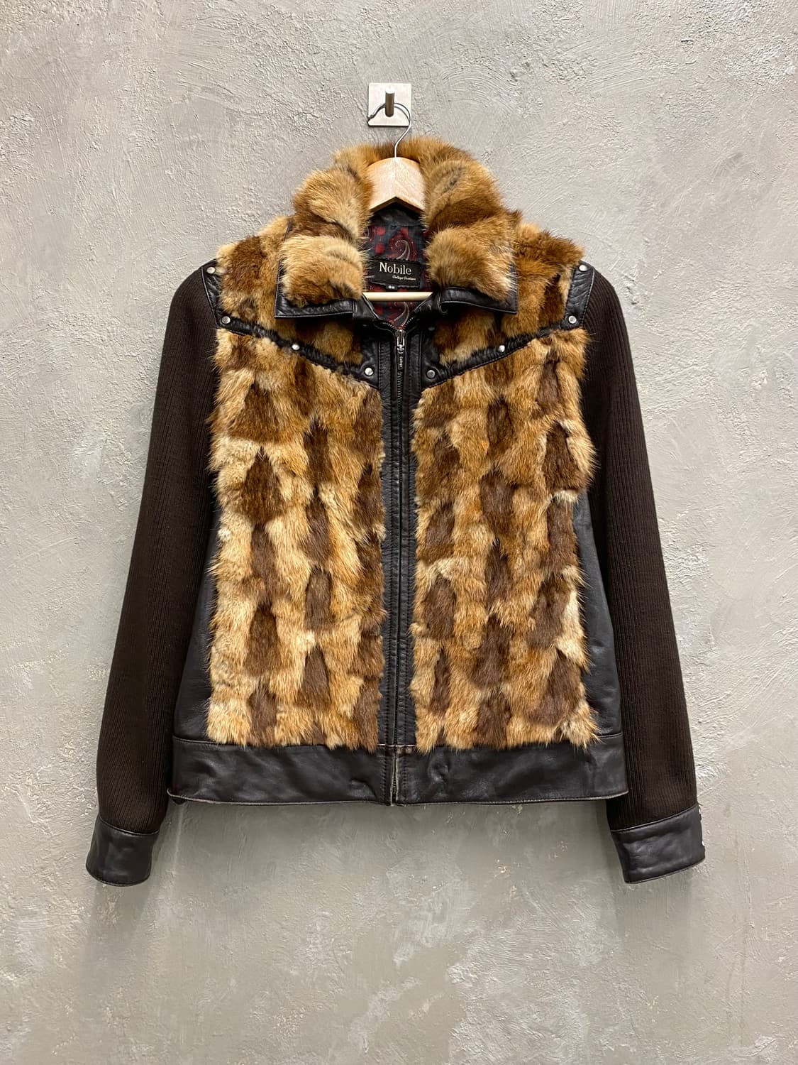 [S-M] 90s Vintage 양가죽 퍼 레더 자켓 상품이미지1