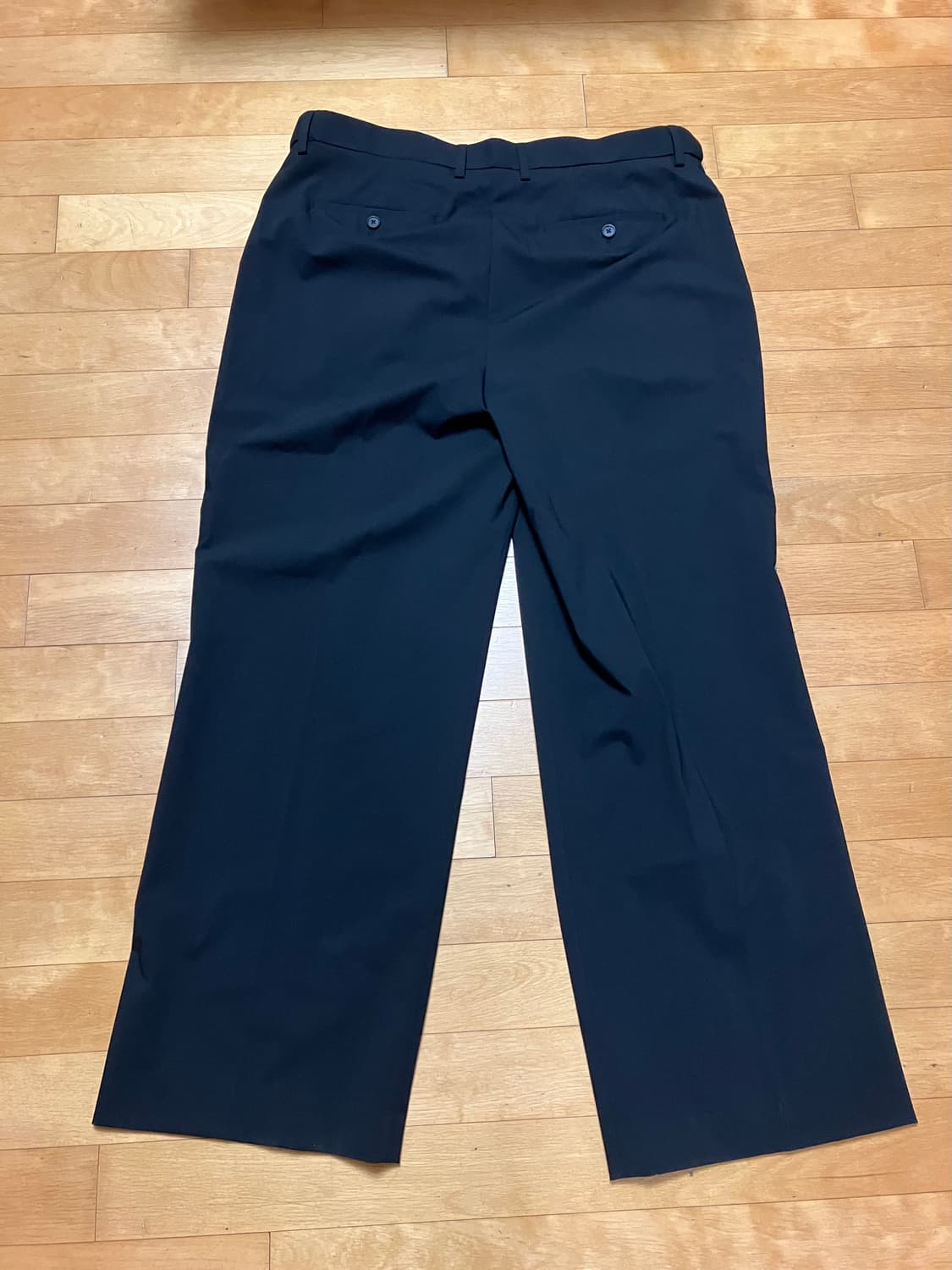 무신사 스탠다드 리얼 와이드 히든 밴딩 슬랙스 [블랙] 36 상품이미지5