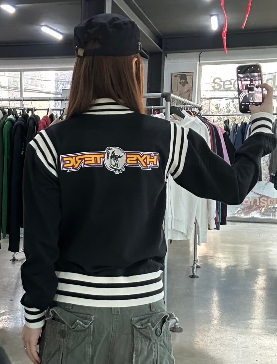 히스테릭글래머 90s 백로고 코튼 스타디움자켓 상품이미지1