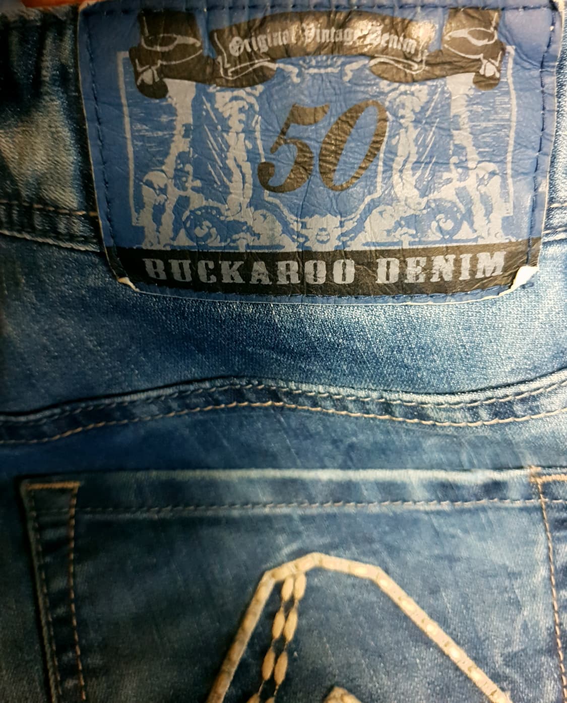 (빈티지) 버커루 진스 에이징 워싱 스판 슬림 스트레이트 데님진 (32) 상품이미지5