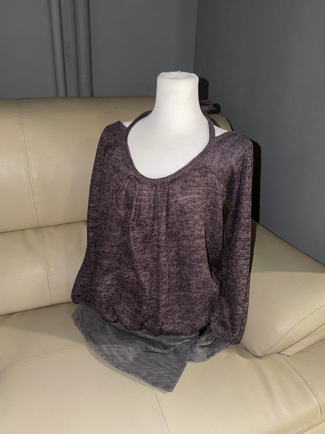 halter-neck pumpkin fit knit sleeve 상품이미지1