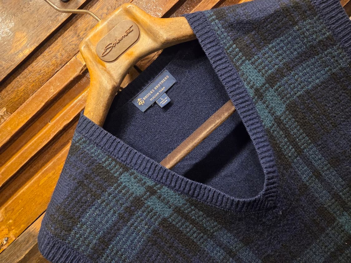 브룩스브라더스 블랙와치패턴 니트베스트 상품이미지8