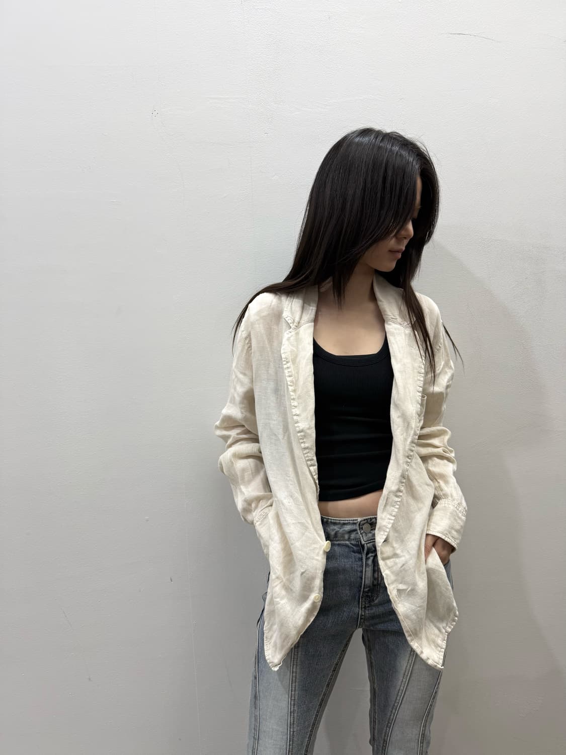 꼼데가르송 간류 리넨 오버핏 블레이저 상품이미지8