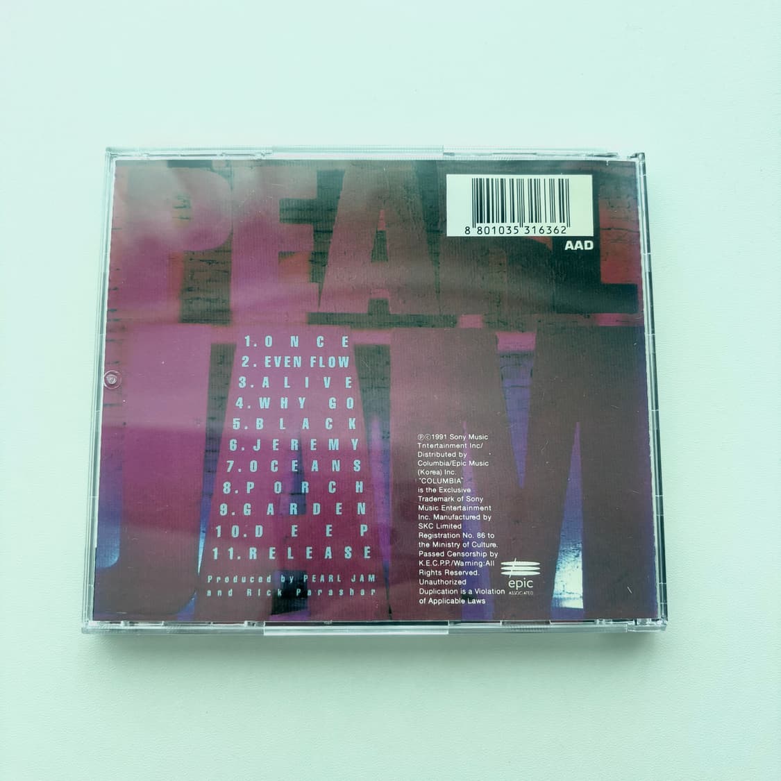 [초판] Pearl Jam (펄 잼) - Ten (텐) 상품이미지2