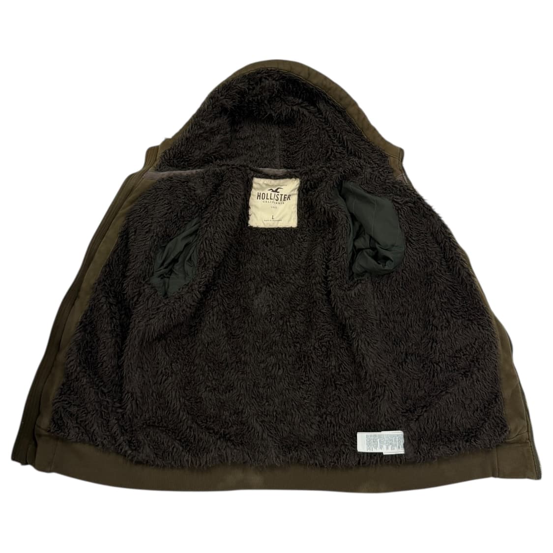 홀리스터 빈티지 Y2K 울프죠 쉐르파 보아털 후드집업 자켓 브라운카키 상품이미지3
