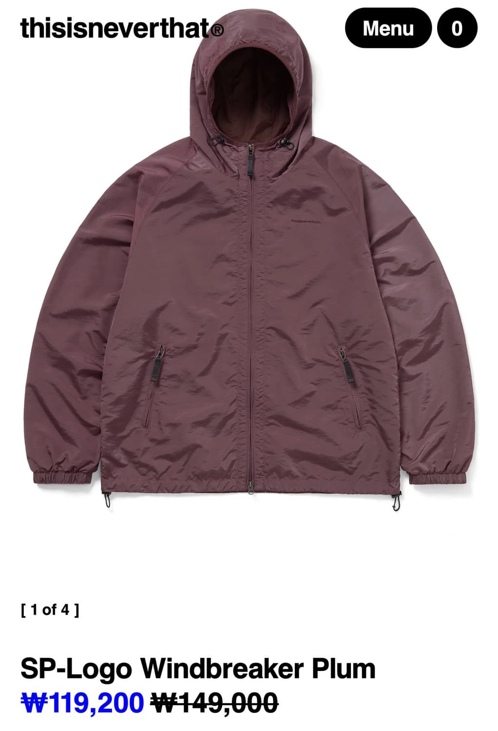 디스이즈네버댓 바람막이 플럼 L 상품이미지6