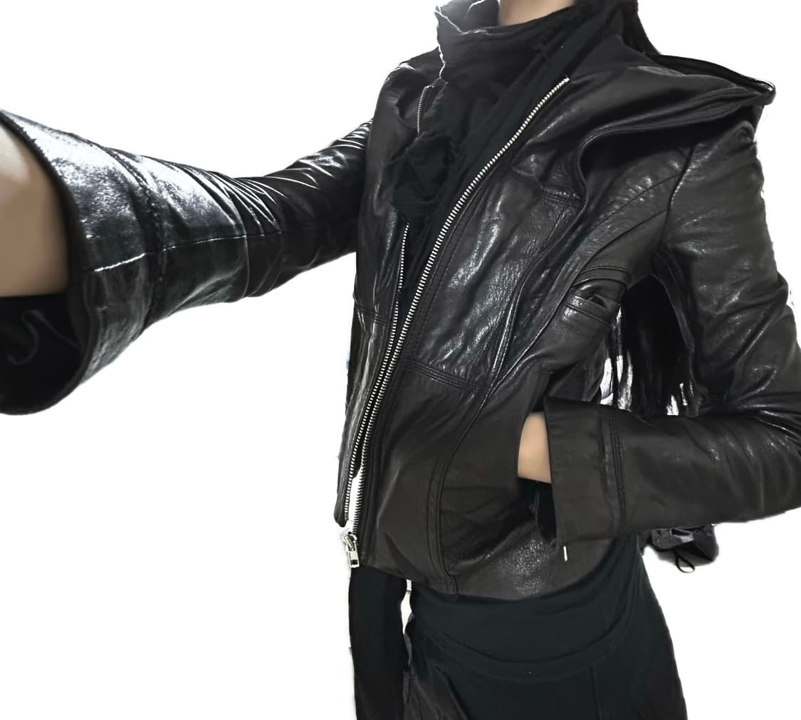 Italian Wizard Hooded Leather Jacket 상품이미지9