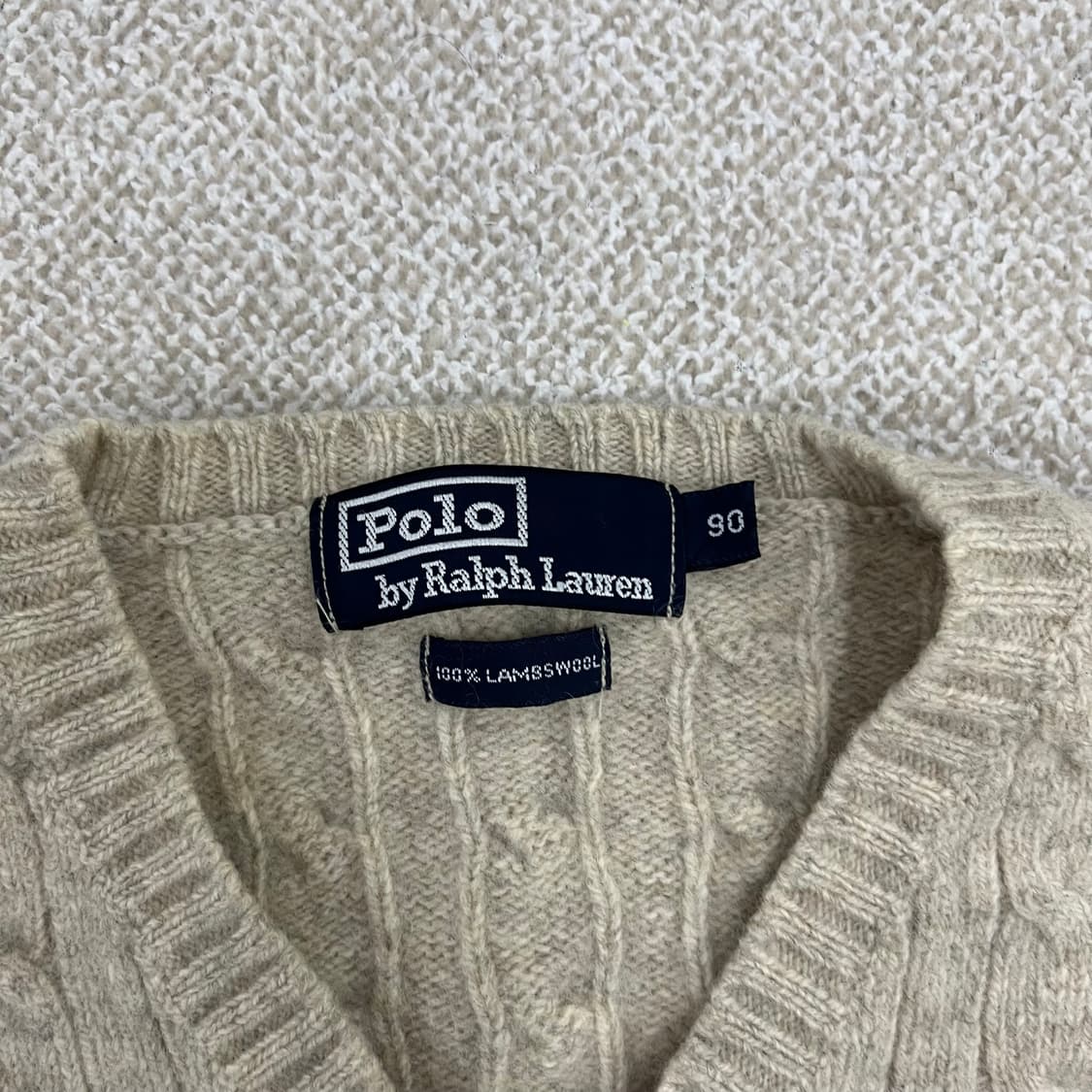 90 폴로 램스울 케이블 브이넥 니트 0203M1 상품이미지2