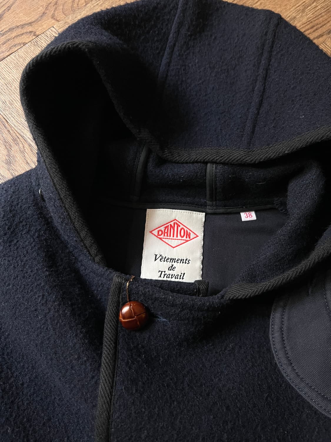 [38]DANTON 단톤 네이비 울 후드 코트 상품이미지2