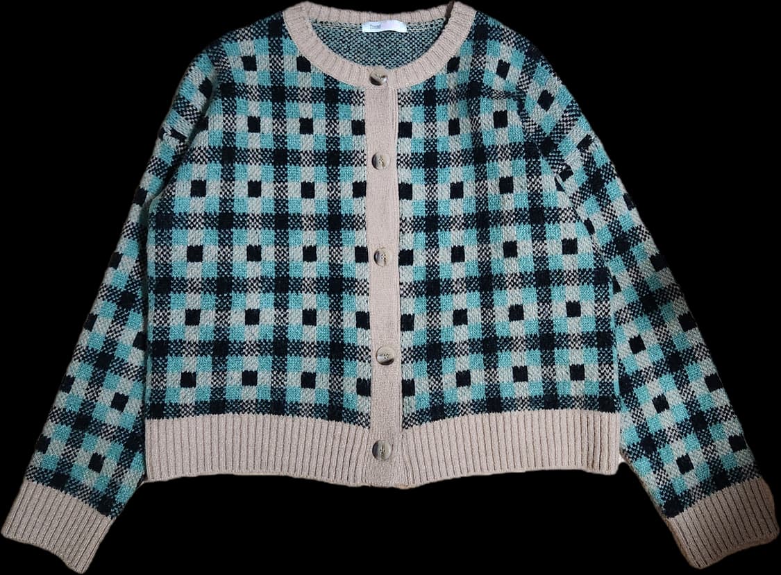 트렌드컬렉션 체크 니트 가디건 상품이미지1