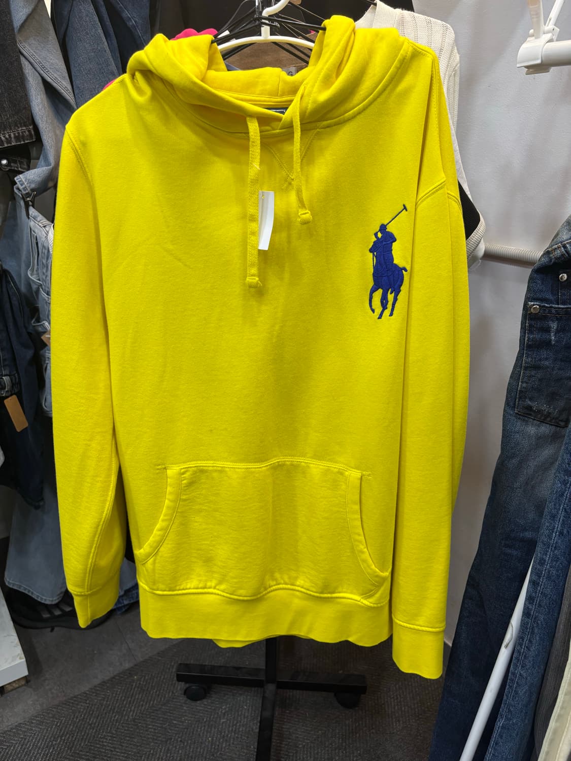 폴로 랄프로렌 빅포니 옐로우 후드티 XL 사이즈 상품이미지1