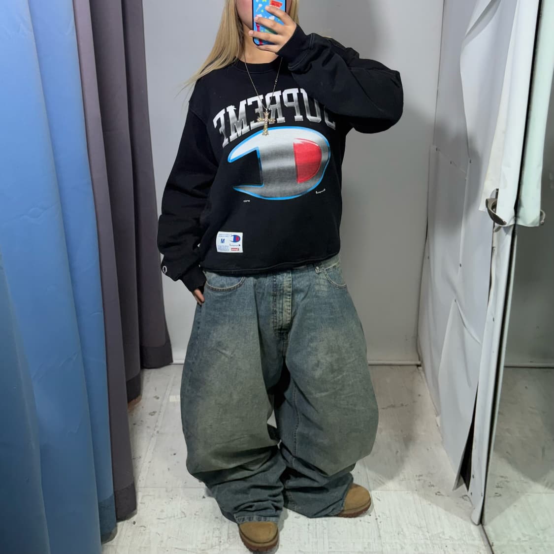 슈프림 X 챔피온 2019 컬렉션 크롬 크루넥 상품이미지3