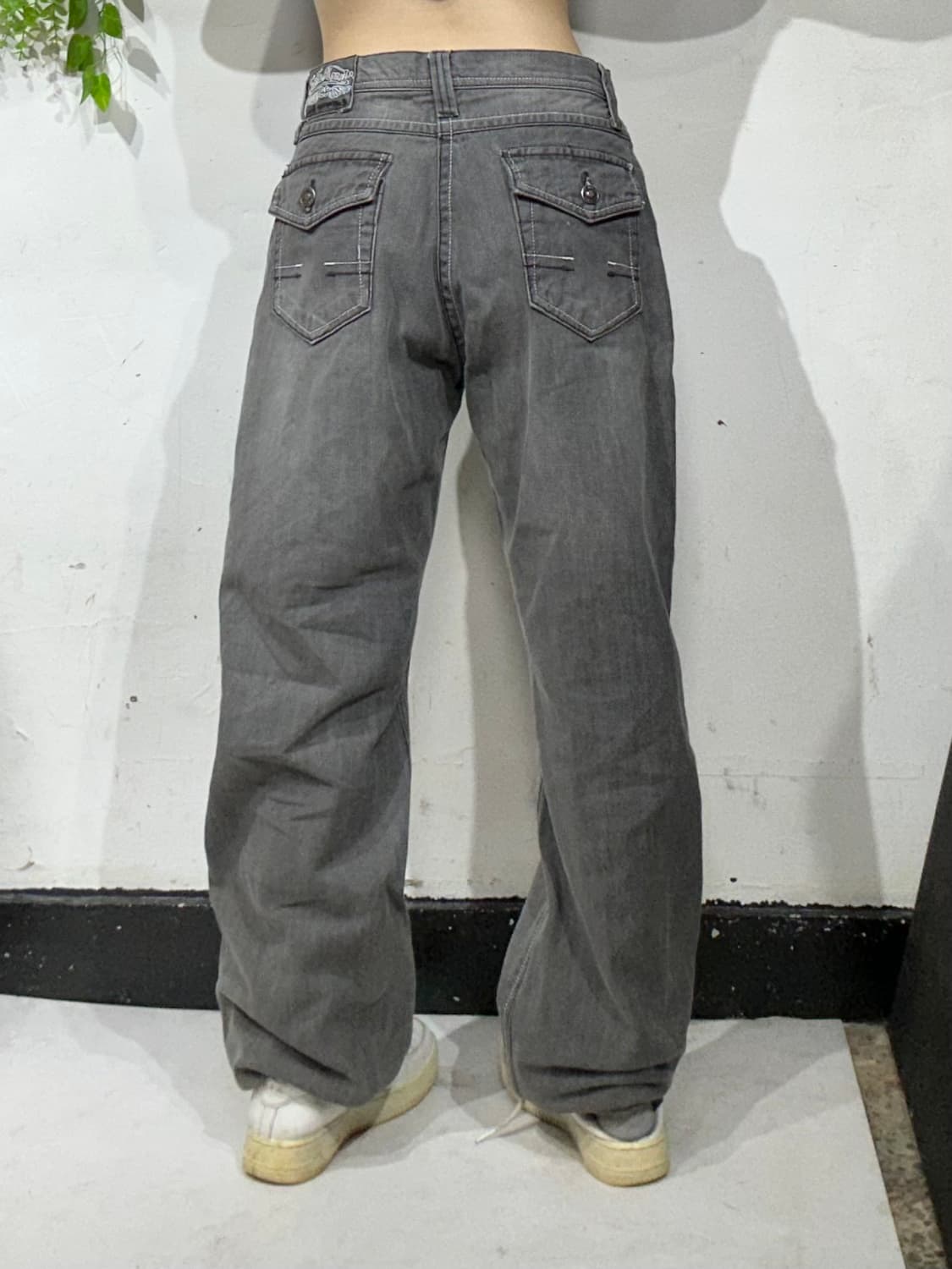 본더치 y2k 흑청 와이드 워싱 데님 팬츠 청바지  상품이미지3