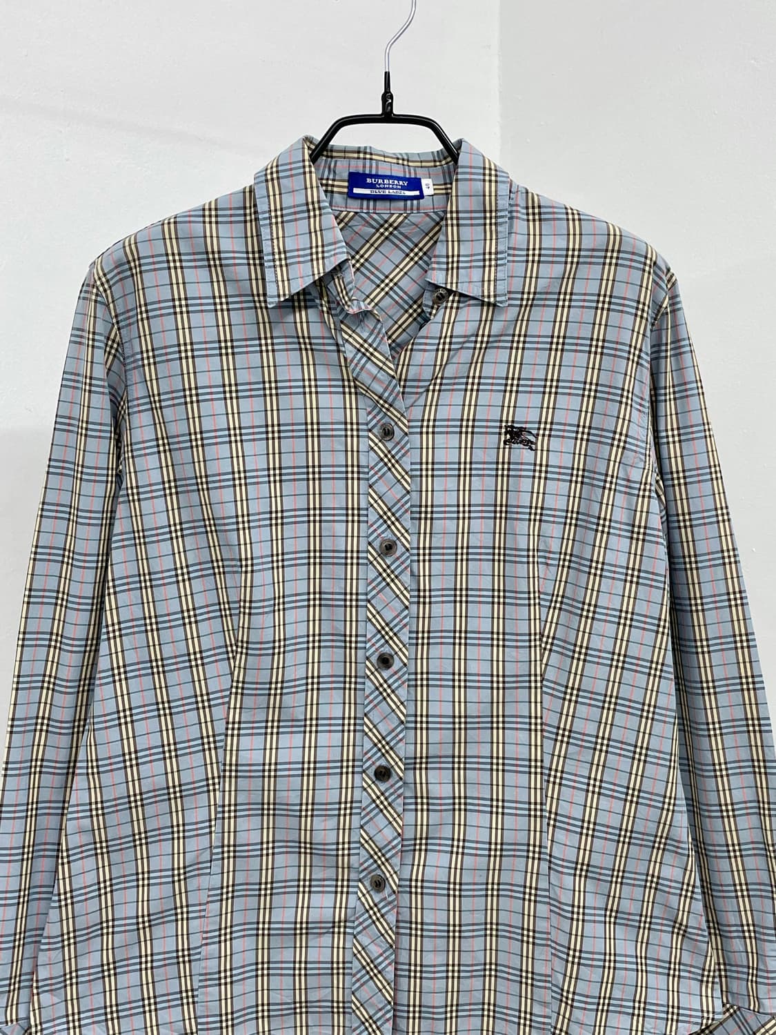 버버리 블루 노바체크 로고 셔츠 상품이미지6