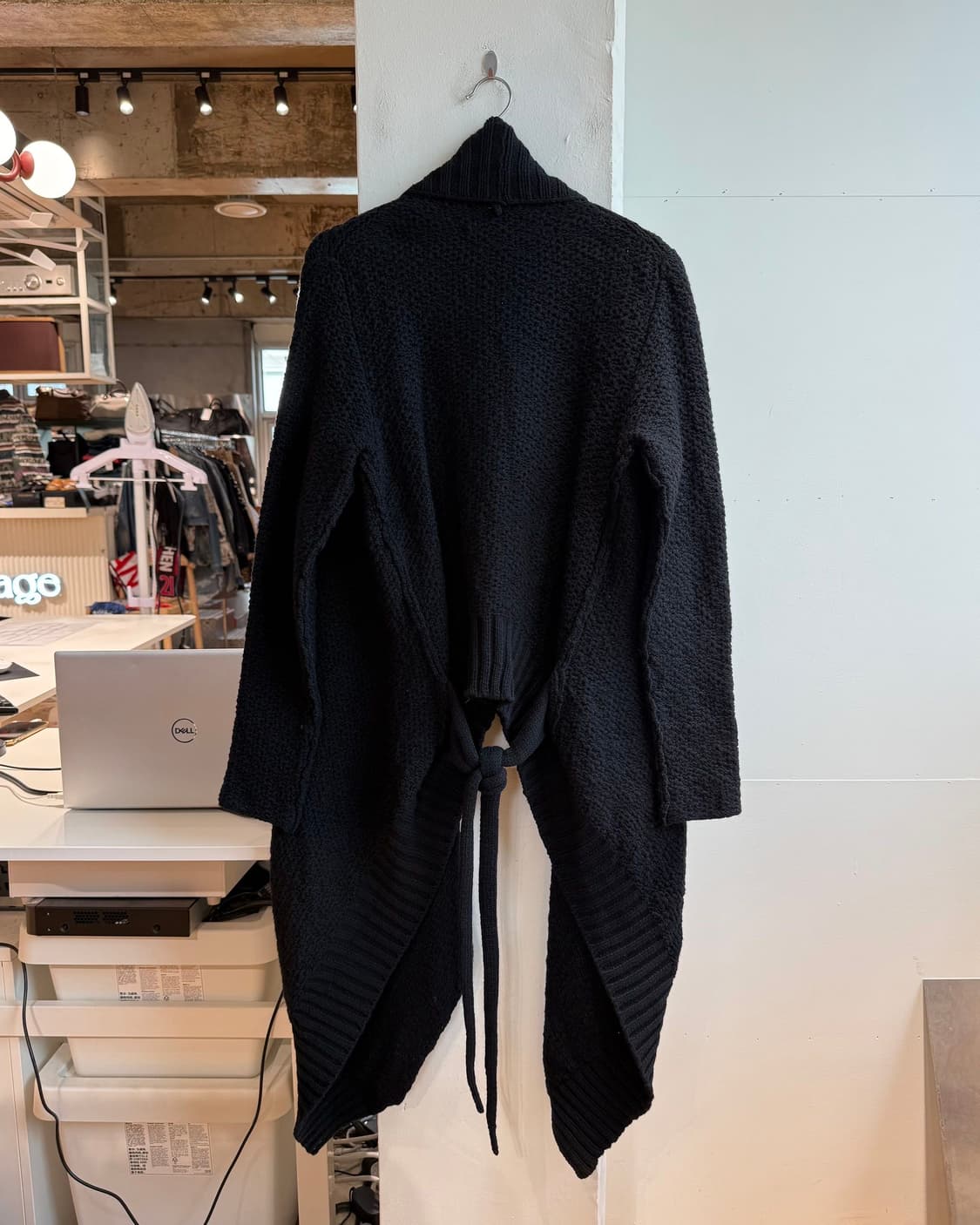 다니엘 안드레센 블랙 드레이핑 울 가디건 코트 상품이미지7