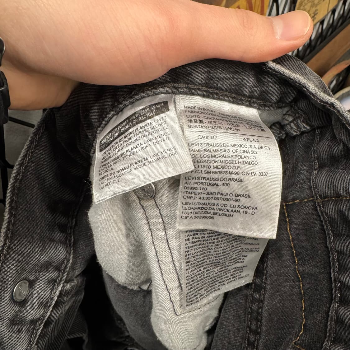 리바이스 550 데님 반바지 전면 포켓 커스텀 패치 포인트 흑청 상품이미지9