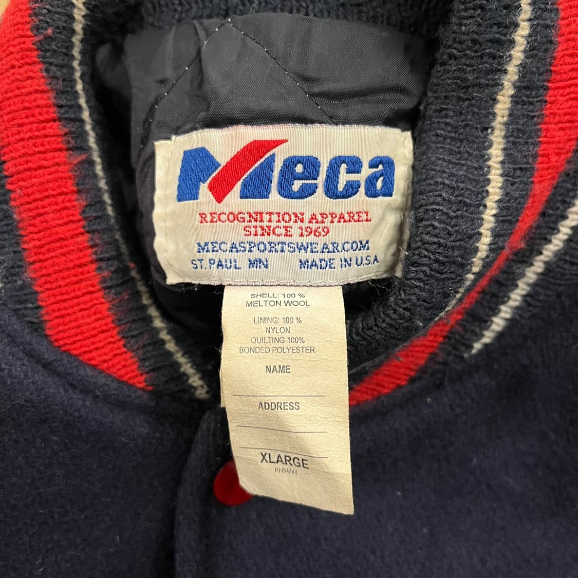 [ 정품/XL ] Meca 빈티지 커스텀 패치 바시티 자켓 b16 상품이미지5