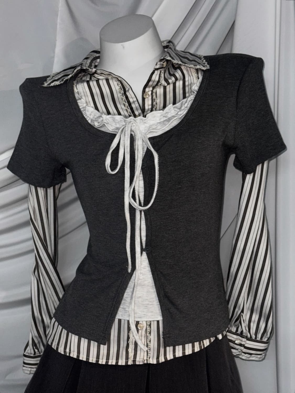 엑시즈팜 무채색 사와코깔 그레이 공겜여주 니혼진 코디세트 상품이미지5