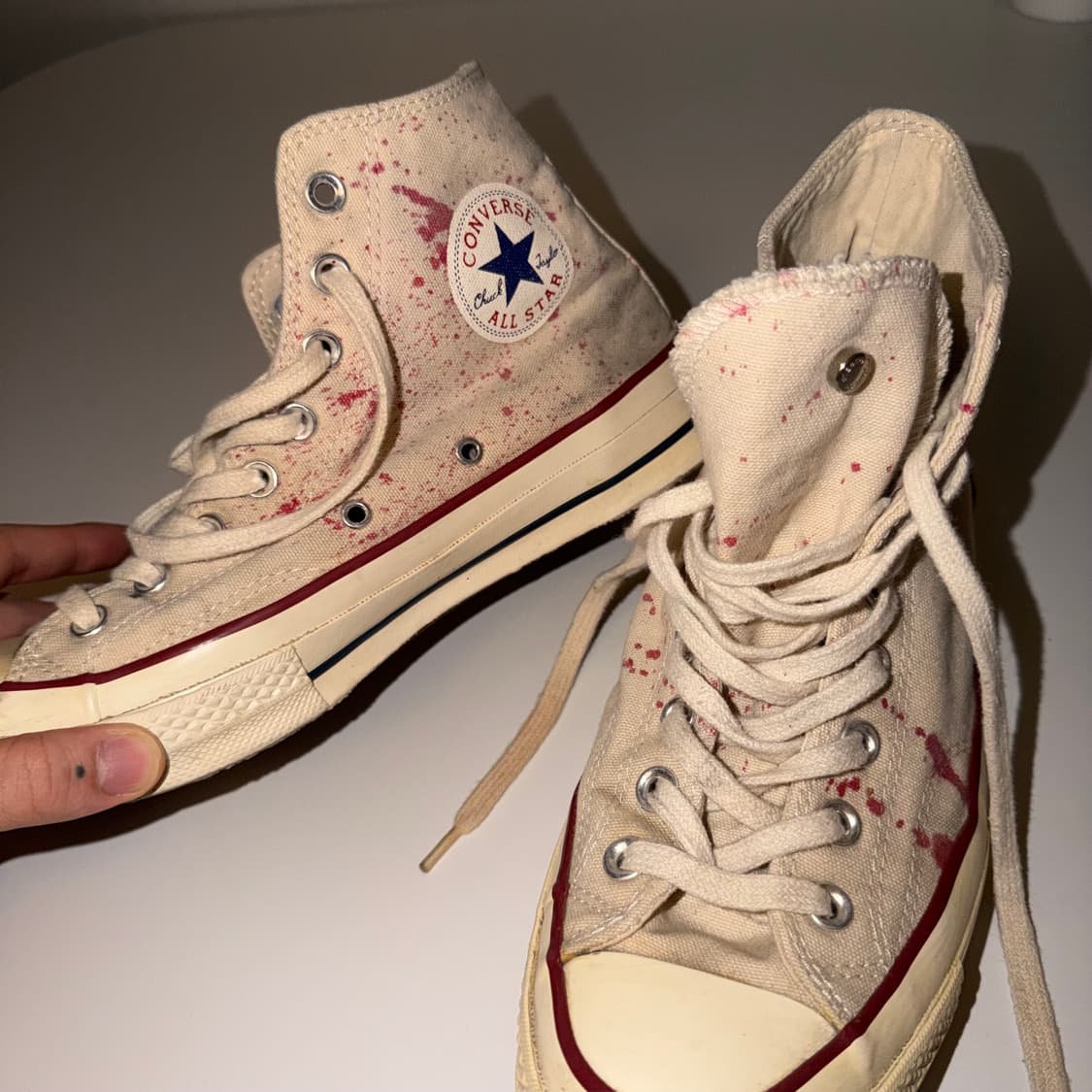 컨버스 척테일러 올스타 하이 페인트 스플래터 아이보리 260 상품이미지2