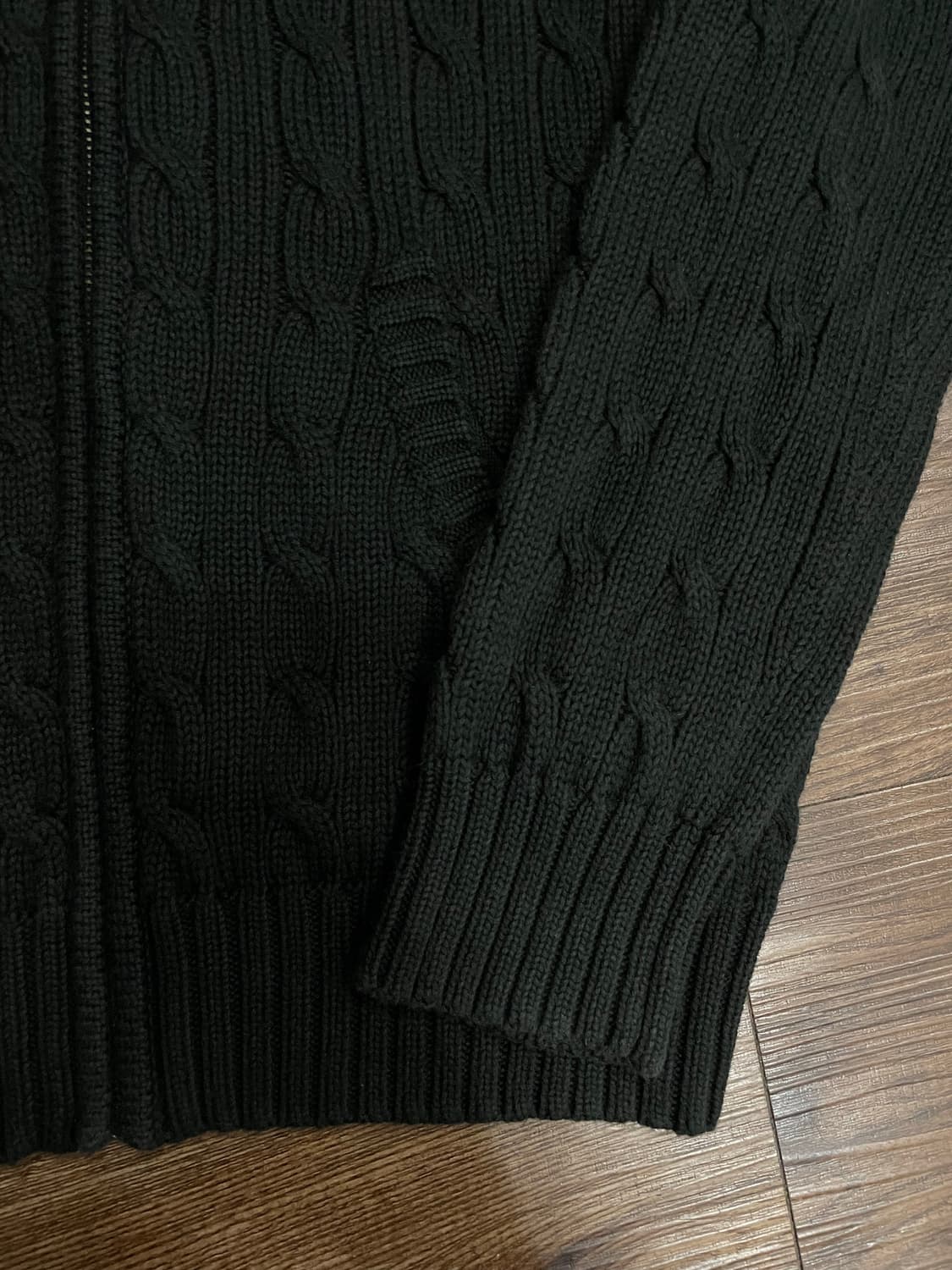 폴로 랄프로렌 블랙 케이블 니트 후드집업 상품이미지4