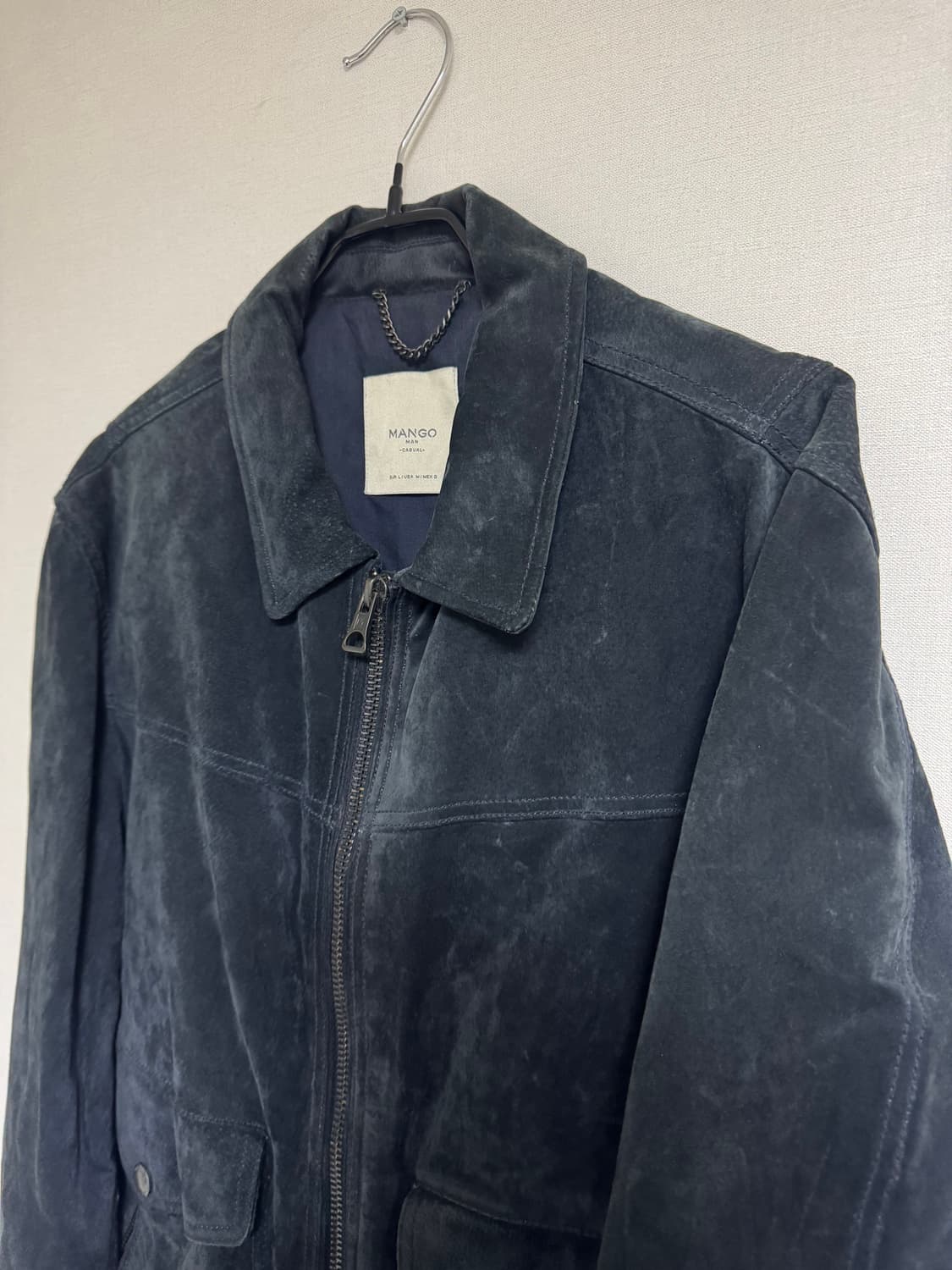 망고 다크네이비 스웨이드(리얼돈피) 투웨이자켓 L(L) 상품이미지2