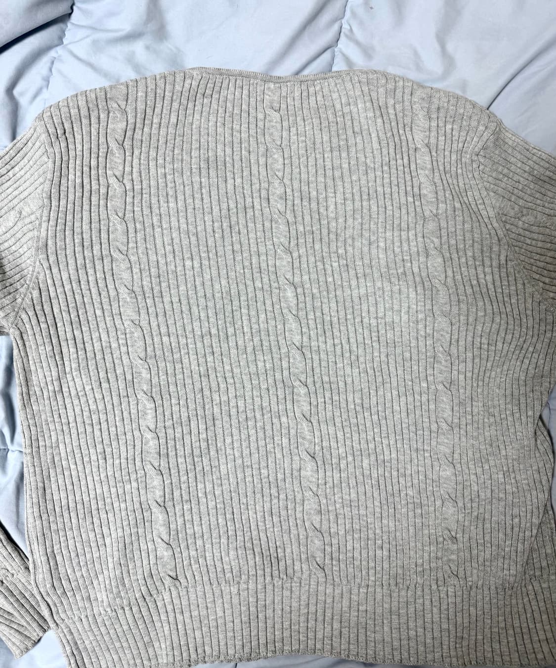 [44] 엘무드 하츠 린넨코튼 브이넥 니트 멜란지 그레이 상품이미지4